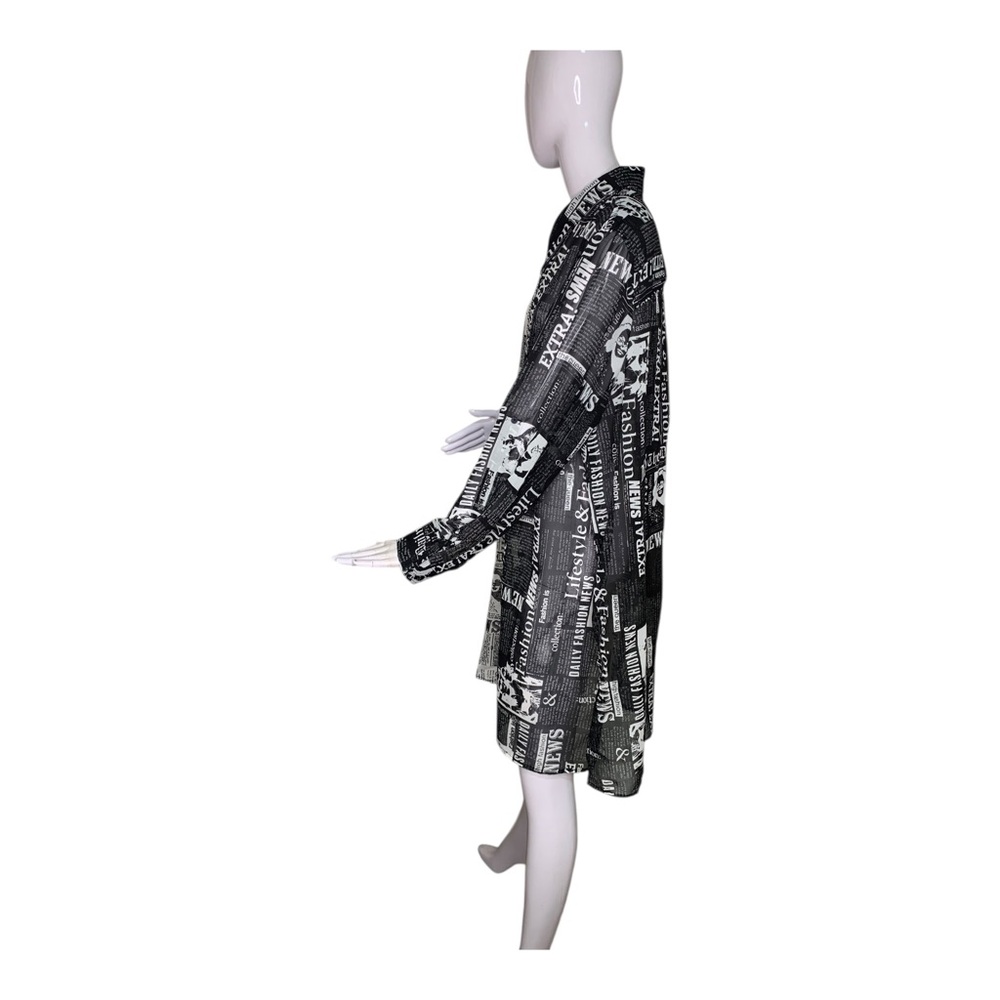 Live 4 Truth NWOT Newspaper Black & White Print Kimono-Cover Long Sleeve Size 3X - Picture 5 of 12